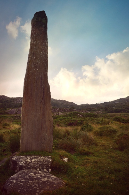 Ballycrovane Ogham Stone, Beara Peninsula: tallest Ogham stone in Europe. (Neolithic, Bronze Age)